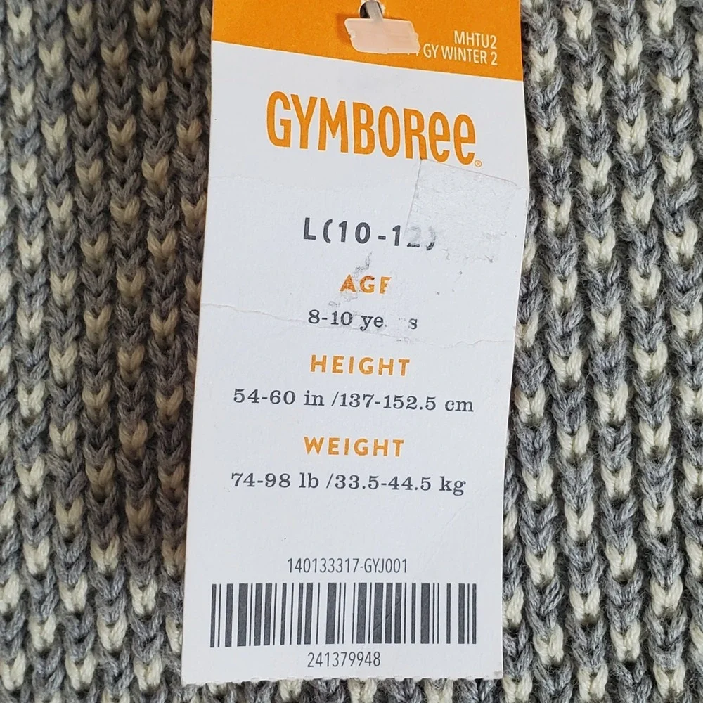 Gymboree Youth Boy's‎ Sweater SZ L 10-12 Gray & White V-neck Long Sleeve NWTG